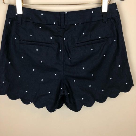 J. Crew Star Print 4” Scalloped Short, Sz 00 - Picture 2 of 6